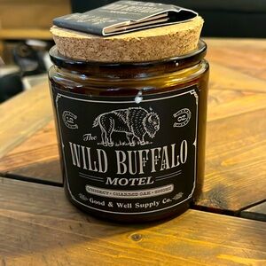 NWT whiskey, charred oak, & smoke wood wick 12oz candle. “The wild buffalo”